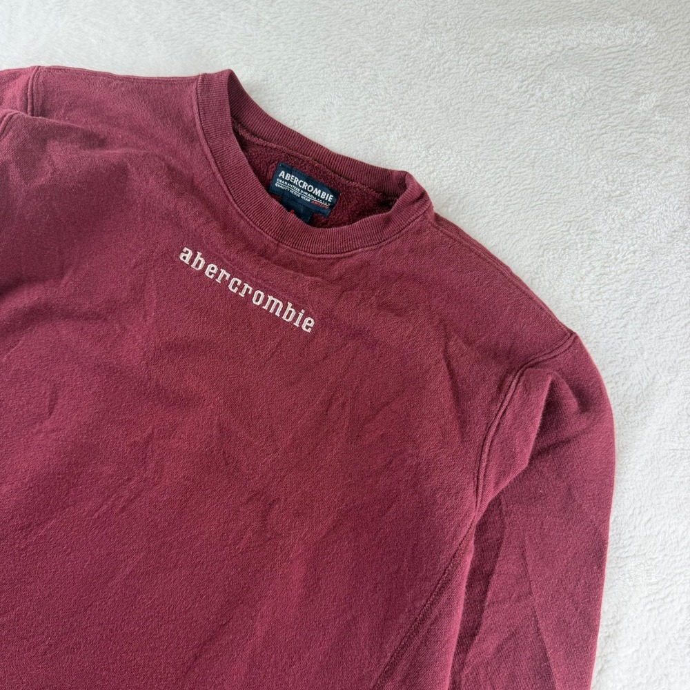 Abercrombie Fitch Graphic Long Sleeve Sweatshirt Vintage Burgundy Youth Large